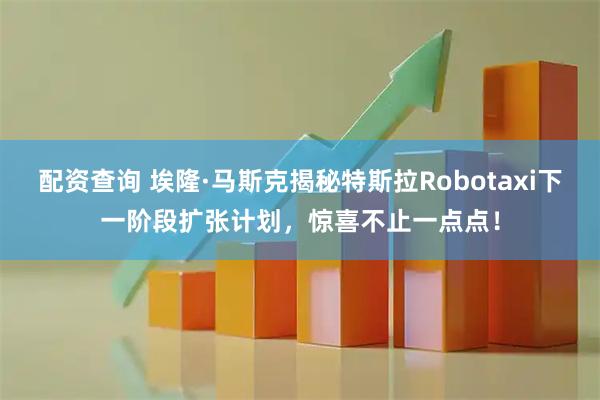 配资查询 埃隆·马斯克揭秘特斯拉Robotaxi下一阶段扩张计划，惊喜不止一点点！
